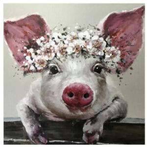 Pig with a flower crown